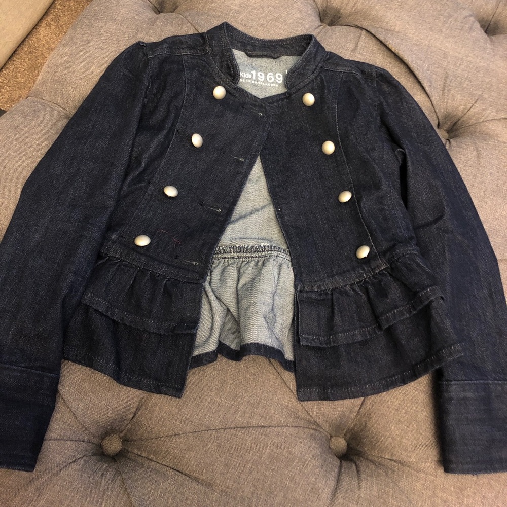 Gap kids dark denim jacket